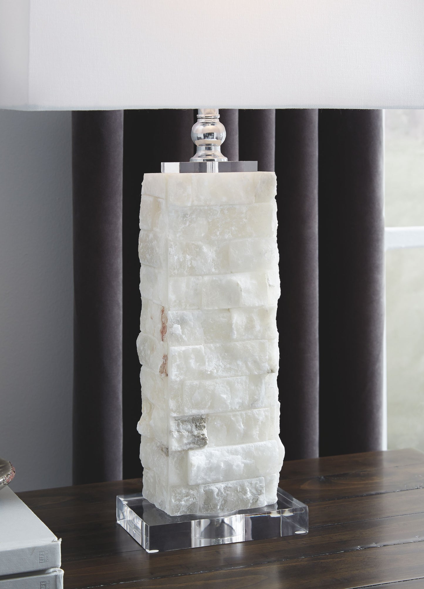 Malise - Alabaster Table Lamp  - White
