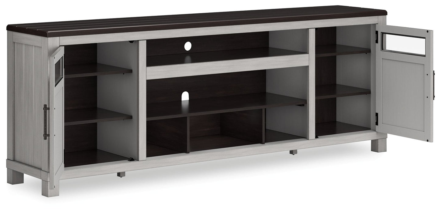Darborn - XL TV Stand W/Fireplace Option - Gray / Brown