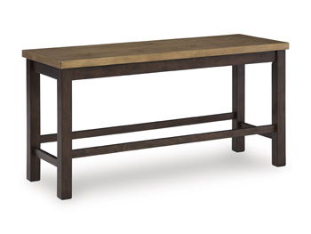 Rylandeen - Double Counter Height Bench - Light Brown / Dark Brown