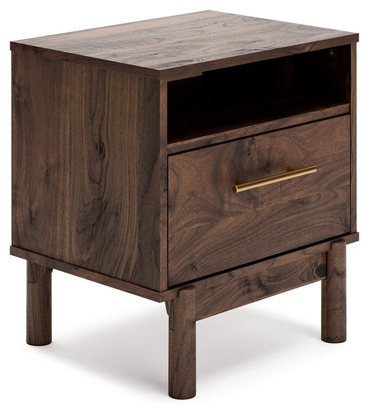 Calverson - One Drawer Night Stand - Medium - Mocha