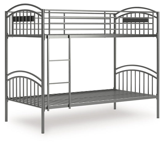 Lanceburg - Twin/Twin Bunk Bed With Ladder - Gray