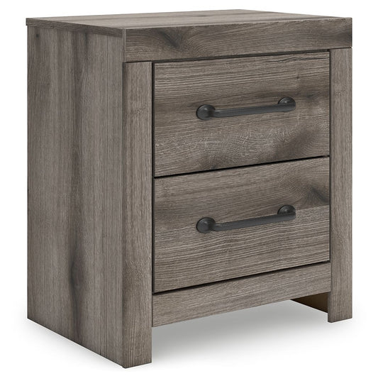 Graystorm - Two Drawer Night Stand - Brown Gray