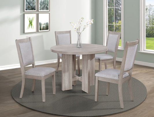 Amara - 5 Piece Round Dining Set Drift Wood - Drift Wood