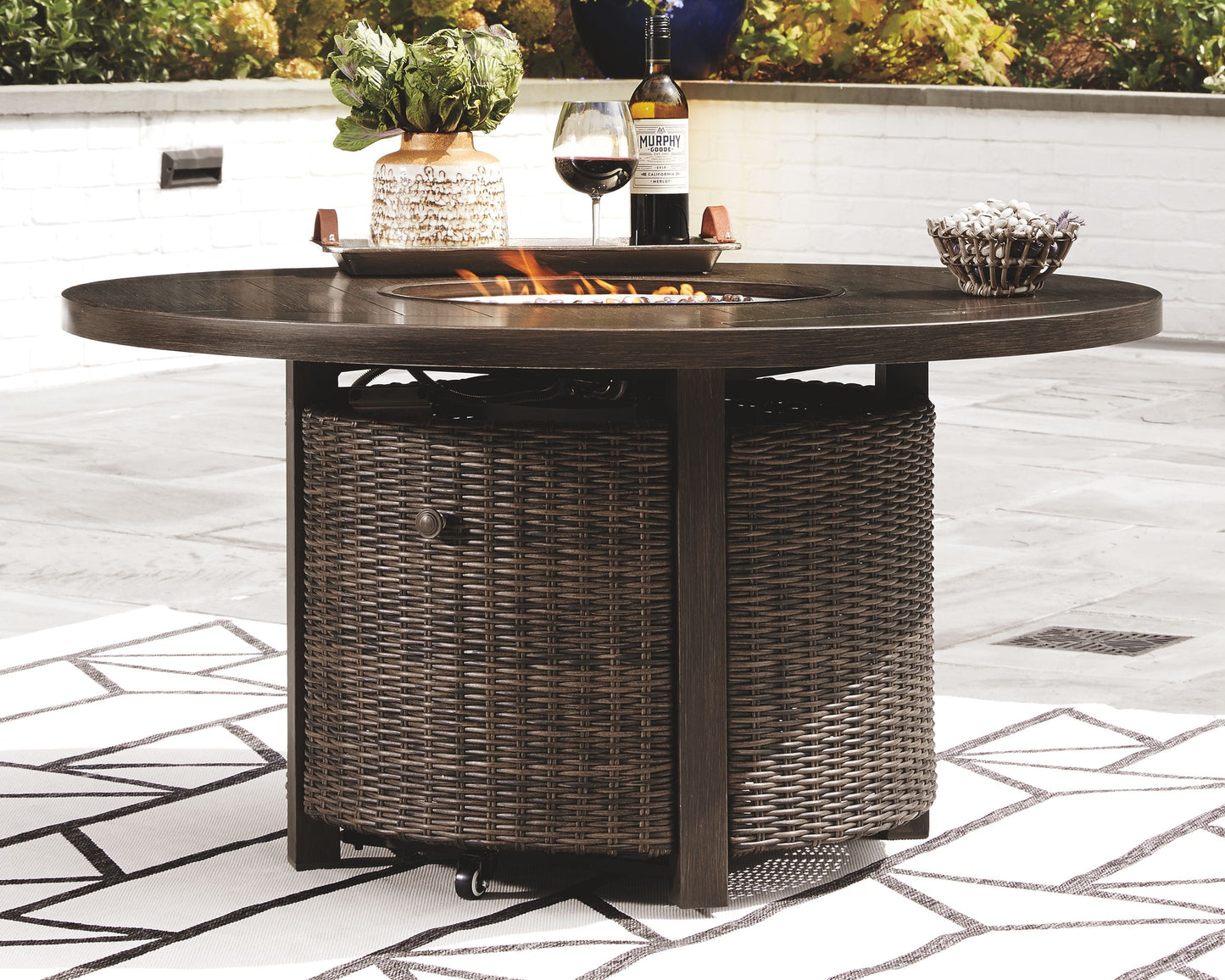Paradise Trail - Round Fire Pit Table - Medium Brown