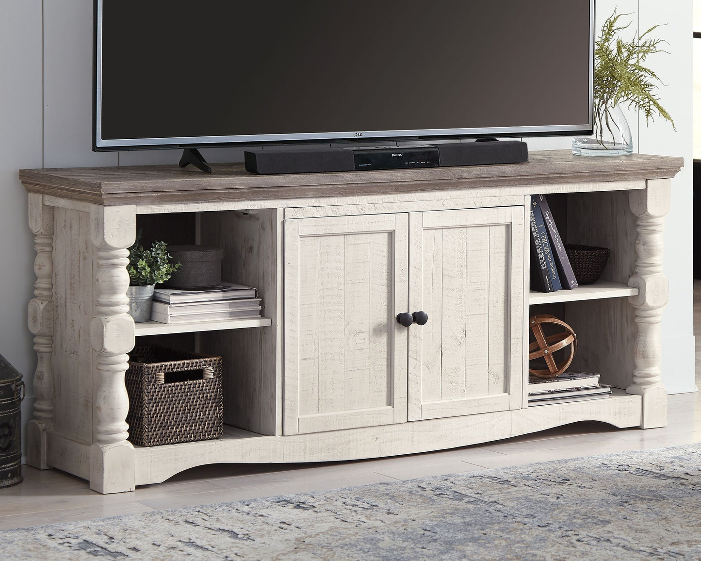 Havalance - 4 Pc. - Entertainment Center - 67" TV Stand - Brown / Beige