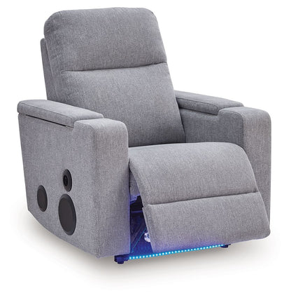 Pineland - Glider Power Recliner With Audio System - Pewter