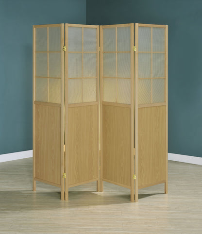 Edwards - 4 - Panel Room Divider Folding Shoji Screen - Natural