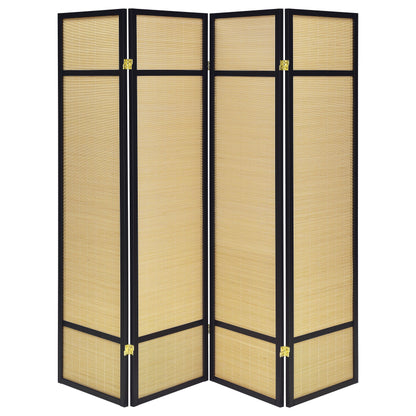 Pearce - 4 - Panel Bamboo Room Divider Folding Screen - Natural