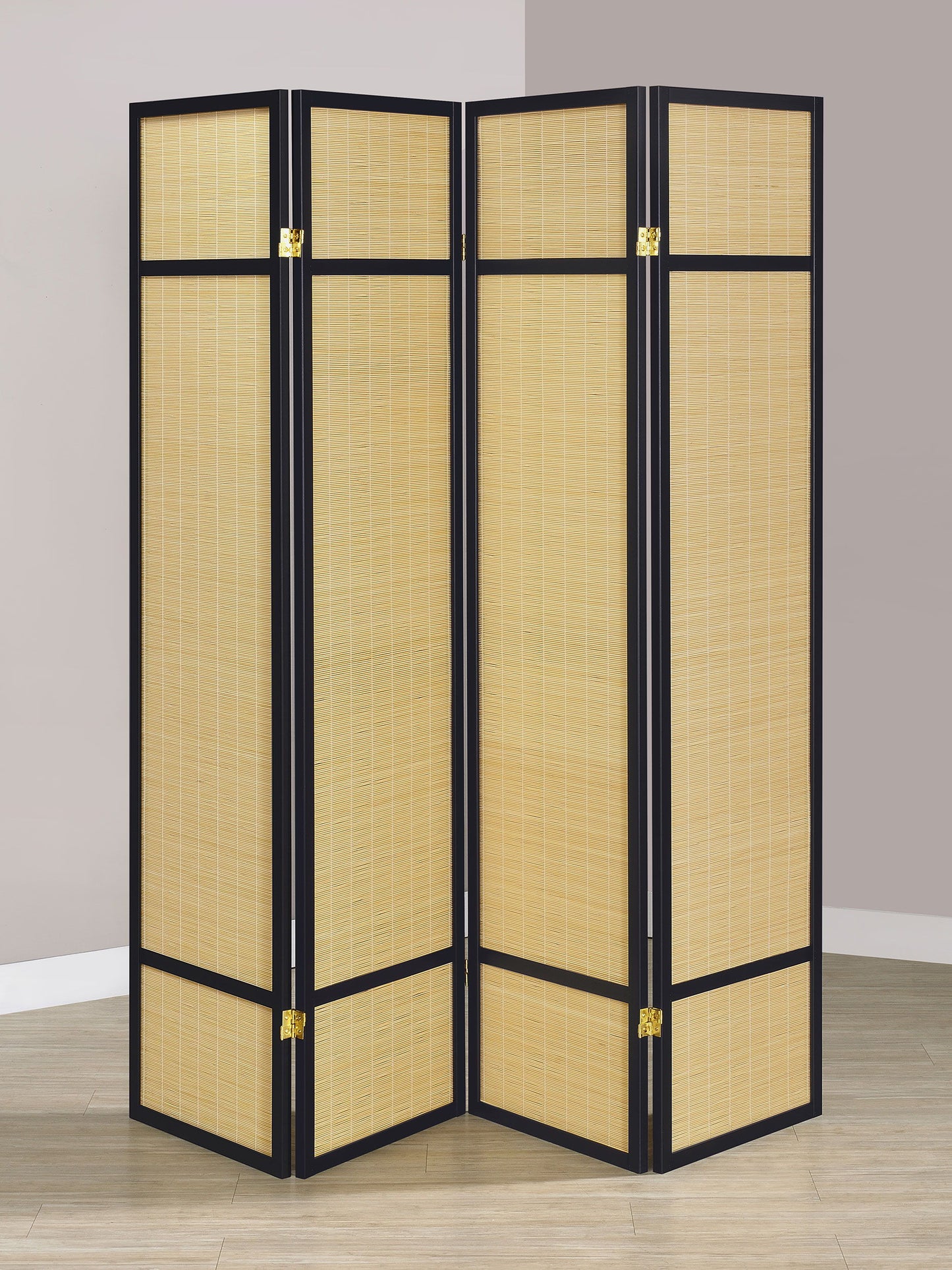 Pearce - 4 - Panel Bamboo Room Divider Folding Screen - Natural