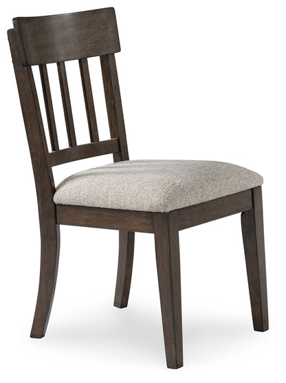 Veramond - Gray / Dark Brown - Dining Upholstered Slat Back Side Chair (Set of 2)
