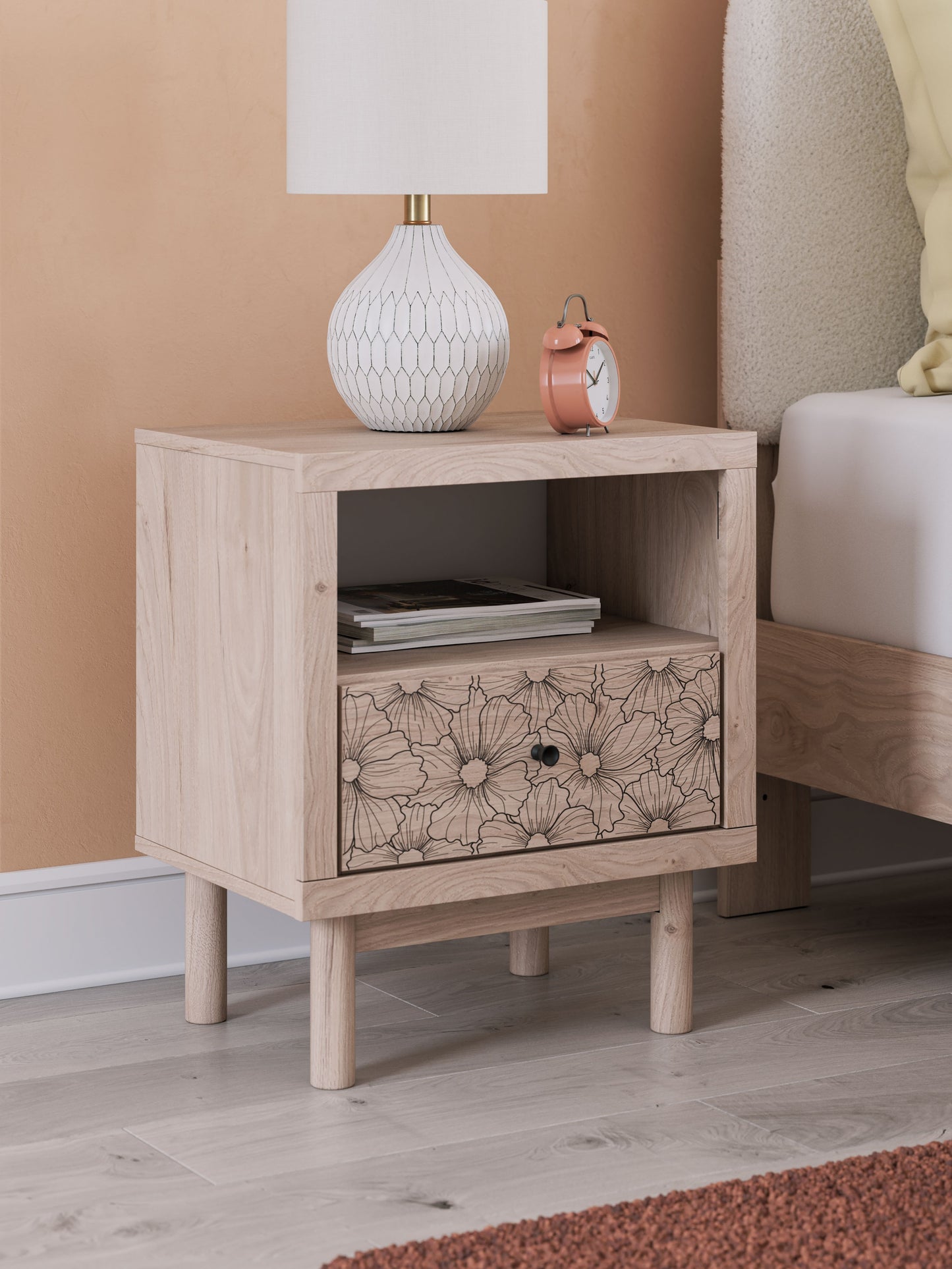 Arloster - Tan - One Drawer Night Stand