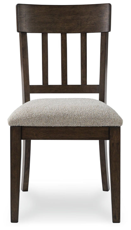 Veramond - Gray / Dark Brown - Dining Upholstered Slat Back Side Chair (Set of 2)
