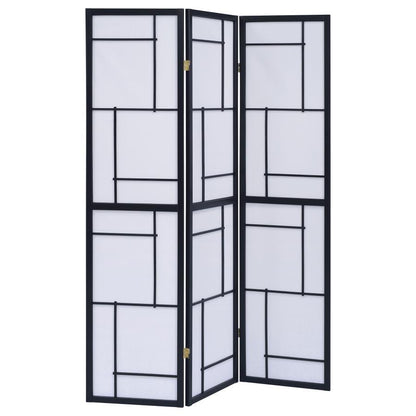 Damis - 3 - Panel Room Divider Folding Shoji Screen - Black