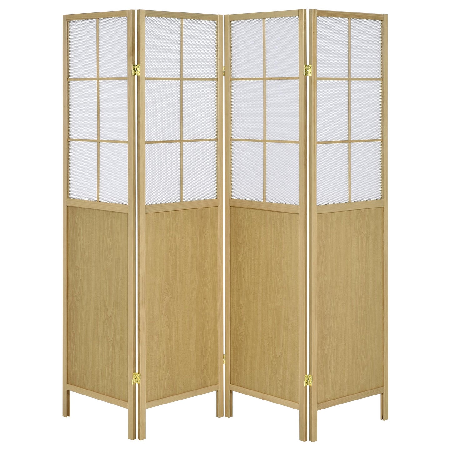 Edwards - 4 - Panel Room Divider Folding Shoji Screen - Natural