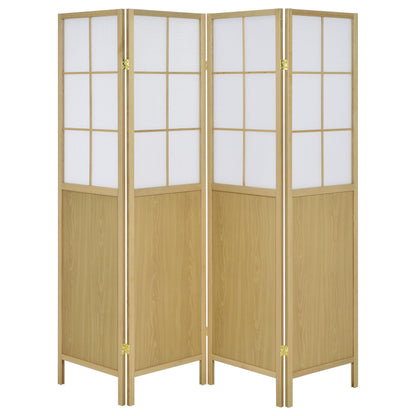Edwards - 4 - Panel Room Divider Folding Shoji Screen - Natural