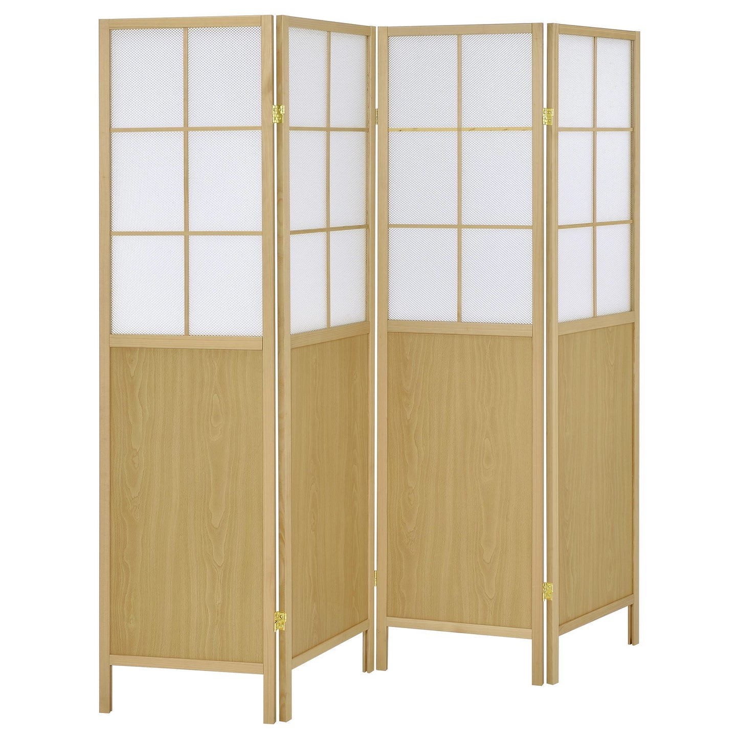 Edwards - 4 - Panel Room Divider Folding Shoji Screen - Natural