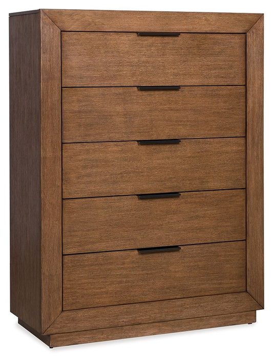 Hennington - Five Drawer Chest - Medium Brown