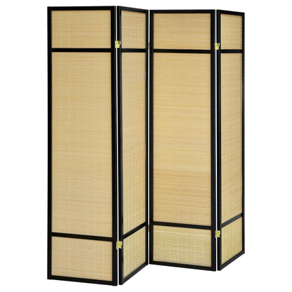 Pearce - 4 - Panel Bamboo Room Divider Folding Screen - Natural