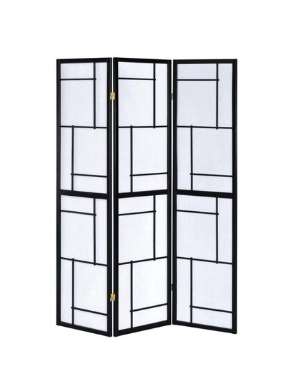 Damis - 3 - Panel Room Divider Folding Shoji Screen - Black