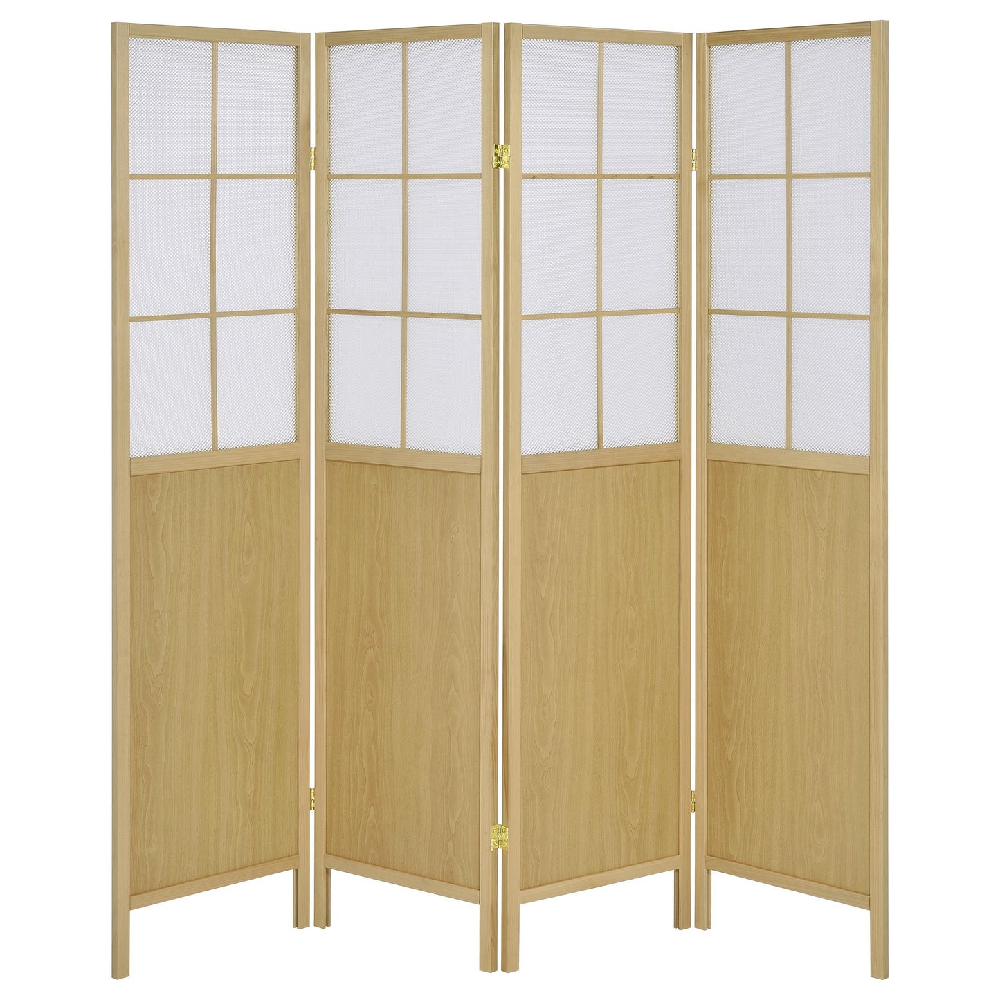 Edwards - 4 - Panel Room Divider Folding Shoji Screen - Natural
