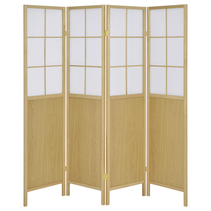 Edwards - 4 - Panel Room Divider Folding Shoji Screen - Natural