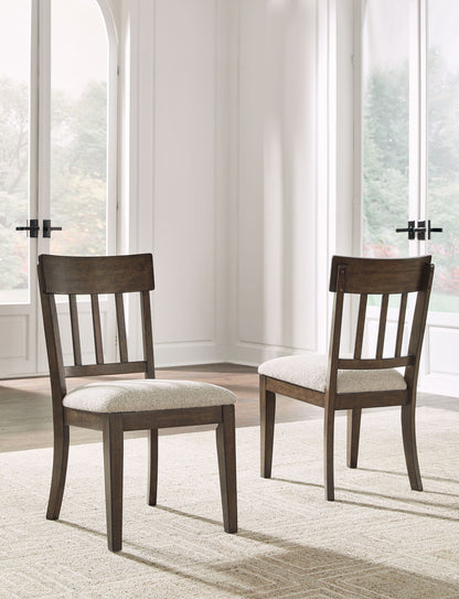 Veramond - Gray / Dark Brown - Dining Upholstered Slat Back Side Chair (Set of 2)