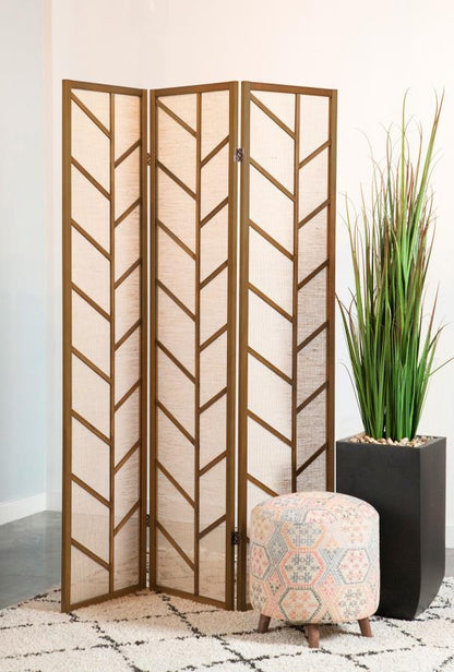 Mila - 3 - Panel Room Divider Folding Shoji Screen - Walnut