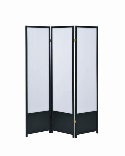Calix - 3 - Panel Room Divider Folding Shoji Screen - Black