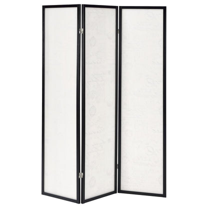 Felice - 3 - Panel Room Divider Folding Screen - French Script