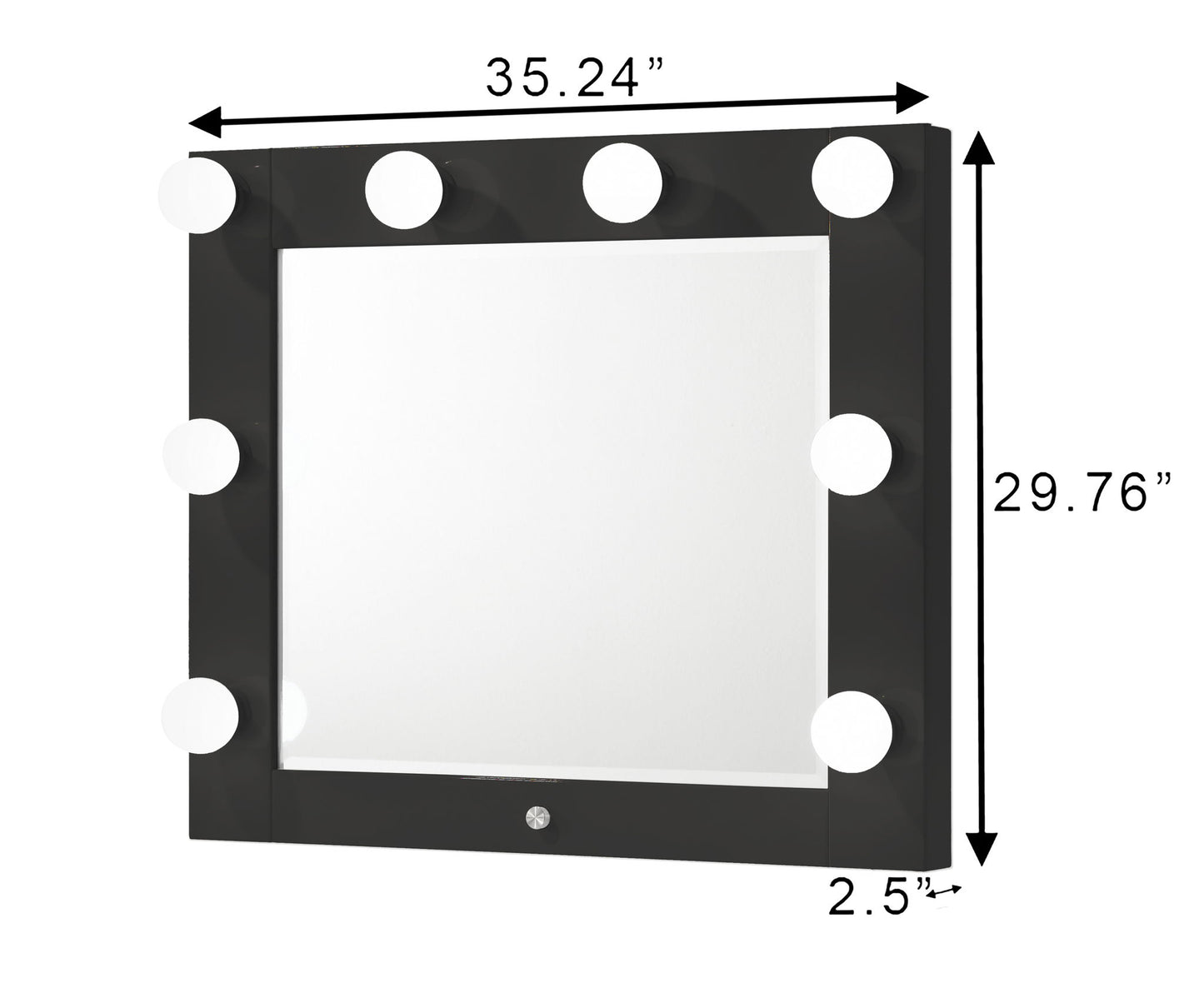 Luxo - Vanity Top With LED - Black