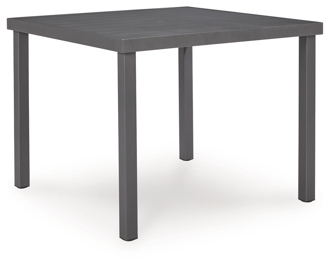 Rocky Creek - Square Dining Table With Umbrella Option - Gray