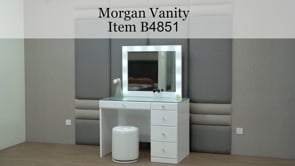 Morgan - Vanity Desk With Glass Top And Led Mirror