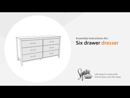 Battelle - Six Drawer Dresser - Tan
